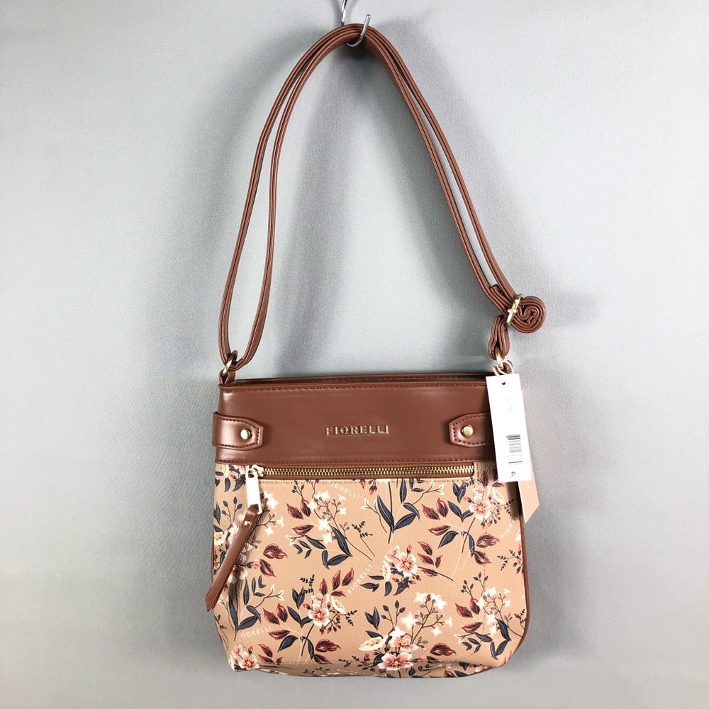 Fiorelli Tan Floral Crossbody Bag with Adjustable Strap